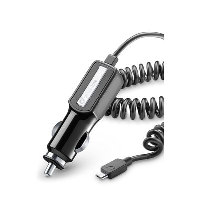 Cellularline Micro Car Charger KFZ Socket Steckdose 10W USB-Adapter Spiralkabel