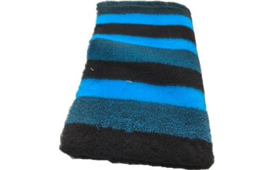 Vet Bed Hundedecke Hundebett Schlafplatz 100 x 75 cm Streifen blau schwarz