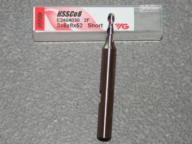 HSSE-CO8, 2 Schneiden 42° Rechtsspirale kurz 3.00mm, unbeschichtet