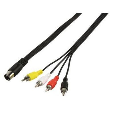 Audio / Video Adapter Kabel DIN Stecker 5-polig > 4x Cinch Stecker 1,2m