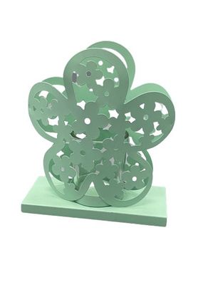 Teelichthalter Kerzenhalter Dekoration Deko Blume grün 13x14,5x6 cm aus Metall