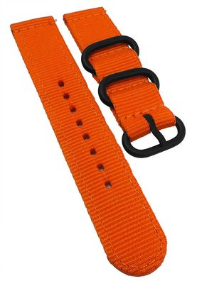 Minott Uhrenarmband orange Textil Metallschlaufen gleichlaufend