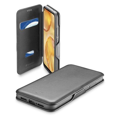 Cellularline Schutz Tasche für Huawei P40 Lite Schwarz, Book Case, Fach Magnet