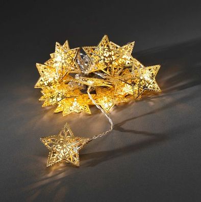 LED Deko Lichterkette goldene Sterne16er innen 1,8m Konstsmide 3171-803