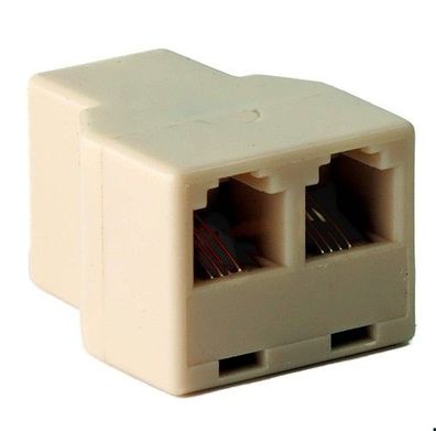 ISDN Modularbuchse RJ11/14 4-polig Verteiler T-Adapter, 1x 6P4C auf 2x 6P4C,1St.
