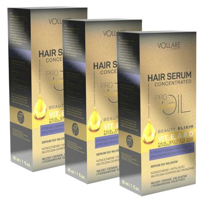 Haaröl Haarserum Haar Pflegeserum Stärkt mit Vitaminen E, A und D 3x 30 ml