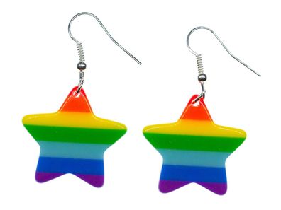 Regenbogen Stern Ohrringe Miniblings Ohrhänger Farben Pride LGBTQ+ bunt