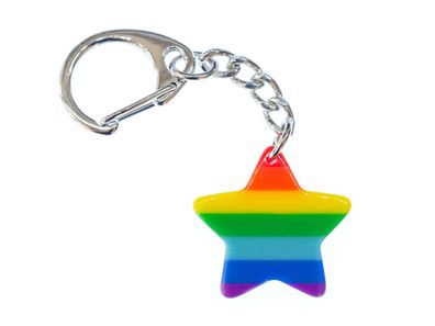 Regenbogen Stern Schlüsselanhänger Miniblings Anhänger Farben Pride Glück bunt