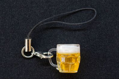 Bierkrug Handyanhänger Miniblings Handyschmuck Oktoberfest Bierglas Maß rundlich