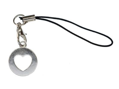 Herz Handyanhänger Anhänger Miniblings silber Liebe Valentinstag Kreis 15mm