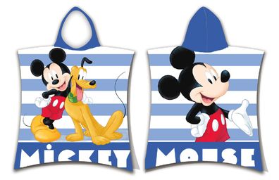 Mickey Mouse Kinder Poncho Kapuze Duschtuch Badetuch Strandtuch 50x115cm