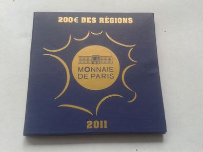 Original 200 euro 2011 Frankreich Regionen 4g 999er Gold im Folder