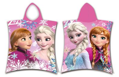Disney Frozen Sisters Bade Poncho Kapuze Duschtuch Badetuch Strandtuch 50x115 cm