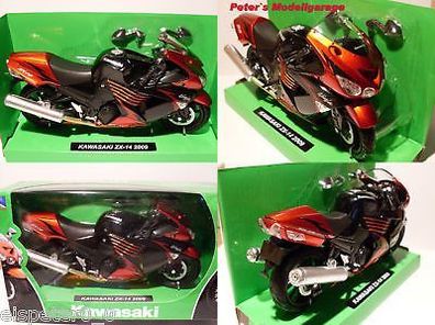 Kawasaki ZX-14 rot/ schwarz, NewRay Motorrad Modell 1:12