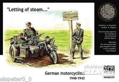 WWII Deutsche Motorradfahrer 1940-42, Master Box 1:35, MB3539, Neu, OVP