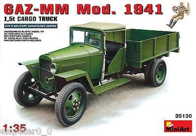 WW II GAZ-MM Mod. 1941 Cargo Truck + Figuren, MiniArt Modell Bausatz 1:35, 35130