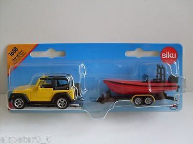 Jeep mit Boot, Siku Super Serie, Art.1658, Neu, OVP