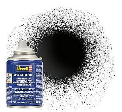 Revell Spray Color Farbe 100 ml, 34107 schwarz glänzend