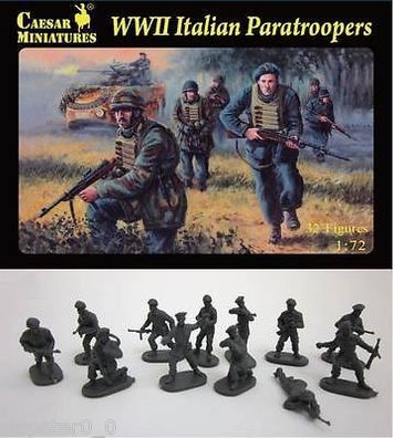 WW II Italian Paratroopers, Caesar Miniaturen Figuren 1:72, Art. H075, Neu, OVP