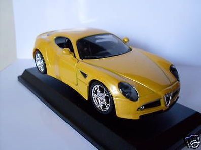 Alfa 8C Competitione, gelb, Bburago Auto Modell 1:32, OVP