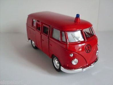 VW T1 Bus Feuerwehr, Welly Auto Modell ca.1:38, Neu, OVP