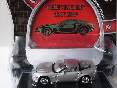 Chevrolet Z06 (2007) silber, Yat Ming Auto 1:64, Neu, OVP
