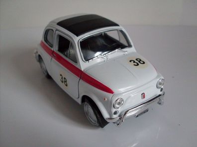 Fiat 500 Race Version weiß, Welly Auto Modell ca. 1:35-1:38, Neu, OVP
