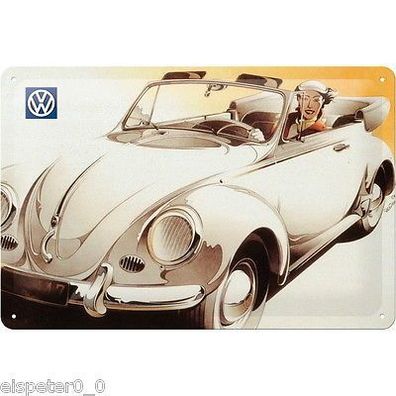 Blechschild 20 x 30, VW Cabrio, Werbeschild Art. 20219