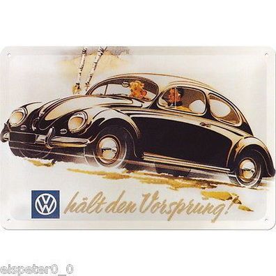 Blechschild 20 x 30, VW Vorsprung, Werbeschild Art. 20220