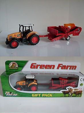 Traktor gelb mit Anhänger, Bauernhof Farm, Neu, OVP