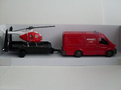 Van Notarzt + Hubschrauber + Trailer, NewRay Modell 1:43