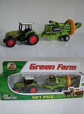 Traktor grün mit Anhänger, Bauernhof Farm, Neu, OVP