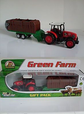 Traktor rot mit Anhänger, Bauernhof Farm, Neu, OVP