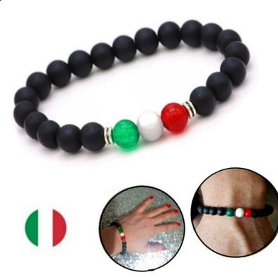 Armband Italien Flagge Italienische Fahne Armreif Perlenoptik Schmuck Armschmuck