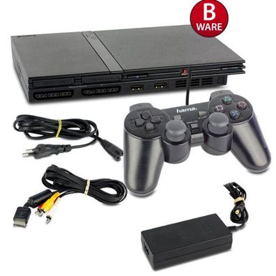 Original Playstation 2 PS2 Konsole SLIM LINE in Schwarz (B-Ware) #40B + Ähnlicher ...