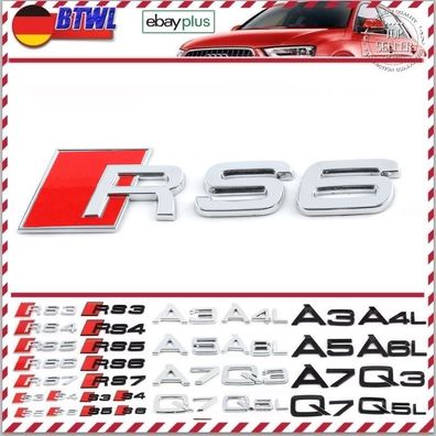 Auto Kofferraum Logo Abzeichen Silber Emblem Badge für AUDI rs6 Emblem RS6 s6 a6