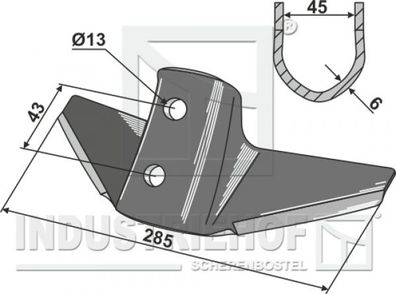 Flügelschar für System Kongskilde (101. KON-03)