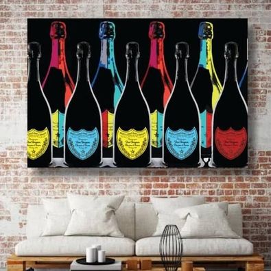 Bild auf Leinwand | Champagner | Deko | XXL Kunstdruck | Wandbilder