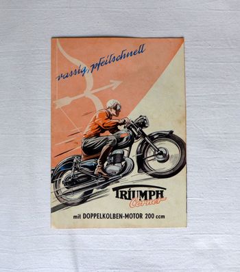 Triumph Cornet 200 Motorrad original Werbung Reklame Prospekt Oldtimer