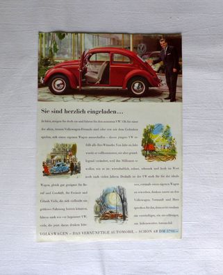 VW Käfer original Werbung Reklame Prospekt Oldtimer