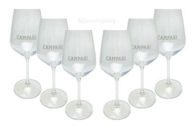 Campari Glas Gläser Set - 6x Weingläser