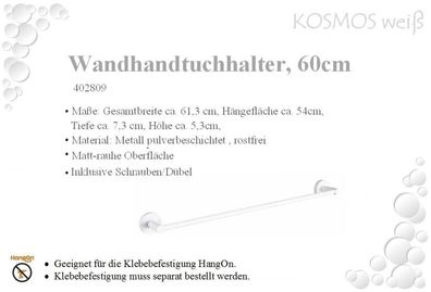 White Weiss Handtuchhalter 60cm