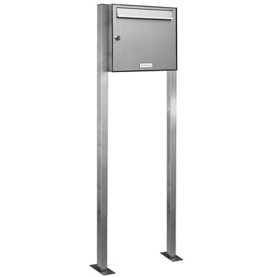 1er Premium Standbriefkasten V2A Edelstahl Anlage freistehend Postkasten design