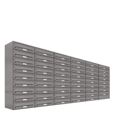 53er Premium Briefkasten Aluminiumgrau RAL Farbe 9007 für Außen Wand Postkasten