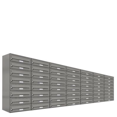 56er Premium Briefkasten Aluminiumgrau RAL Farbe 9007 für Außen Wand Postkasten