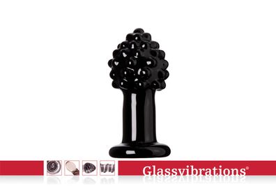 Glassvibrations Glasplug Fire Cone black Glas Plug Sexspielzeug Anal Massage Sex
