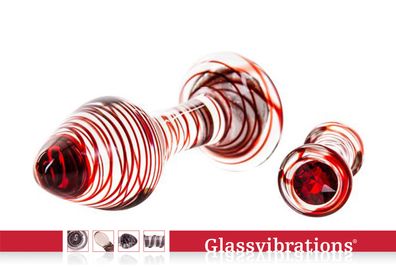 Glassvibrations Glasplug Rubin Glas Plug Sexspielzeug Dildo Anal Massagegerät