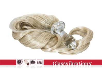 Glassvibrations Glasplug Pony Tail blonde Glas Plug Sexspielzeug Anale Sex Lust