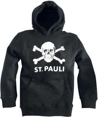 Upsolut Merchandising FC St. Pauli Totenkopf Hoodie Schwarz - Unisex - Kinder (ABA)