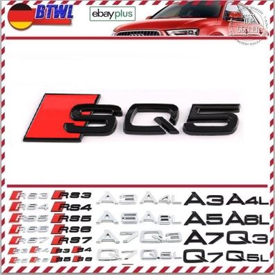 Auto Kofferraum Logo Abzeichen schwarz Emblem Badge für AUDI sq5 Emblem sq5 s5 a5
